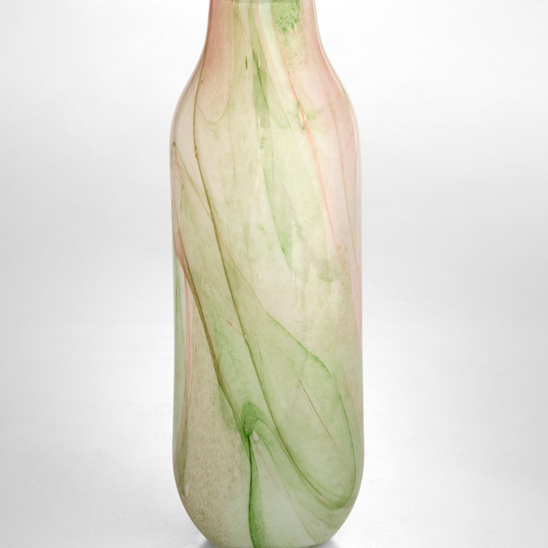 Fern Handmade Glass Table Vase, 13" H x 4.75" W x 4.75" D