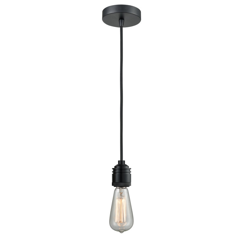Cecil 1 - Light Single Pendant, Matte Black/Black