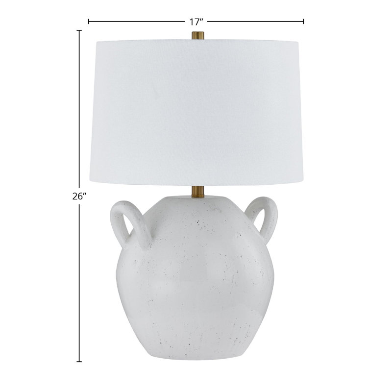 Lampe de table 26 po avec abat-jour en lin Maddie, blanc