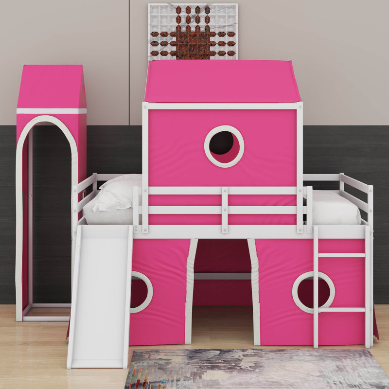 Lit mezzanine simple avec glissade et tour