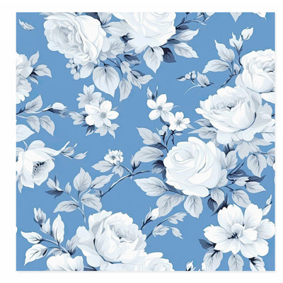 Floral Winter Blue Flowers IX Unframed Art Print