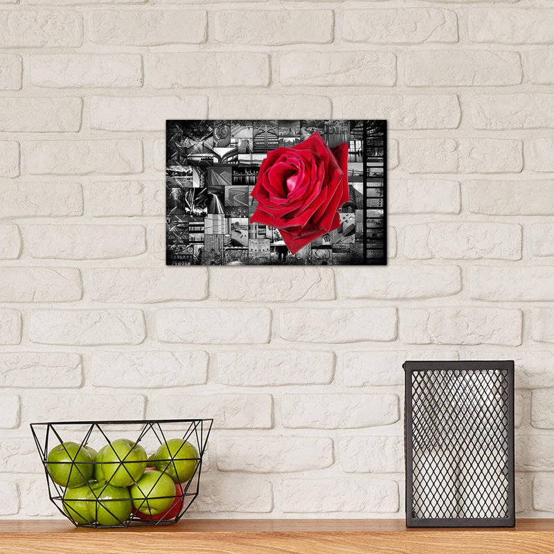 Rose In City - No Frame Print on Canvas, 101.6 cm H x 66.04 cm W x 1.91 cm D
