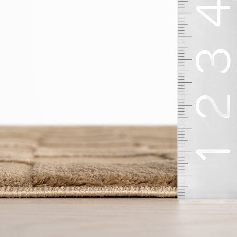 Tapis à carreaux Alaiya lavable à la machine, Rectangle 9' x 12'