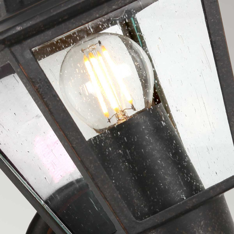Eloy Bronze Seeded Glass Outdoor Wall Lantern