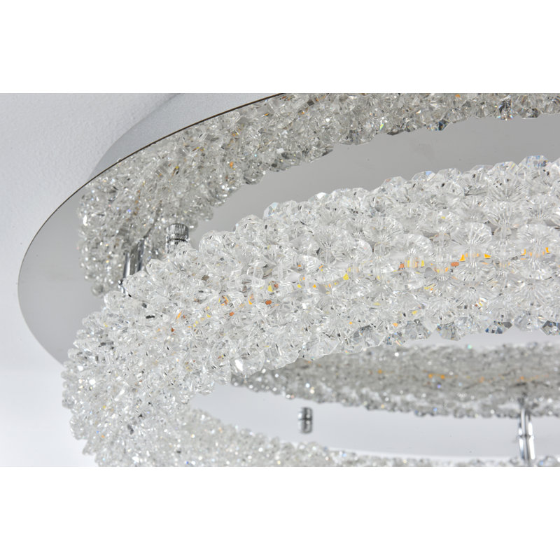 Bridgeton LED Semi Flush Mount, Chrome, 5.5" H x 22" W x 22" D