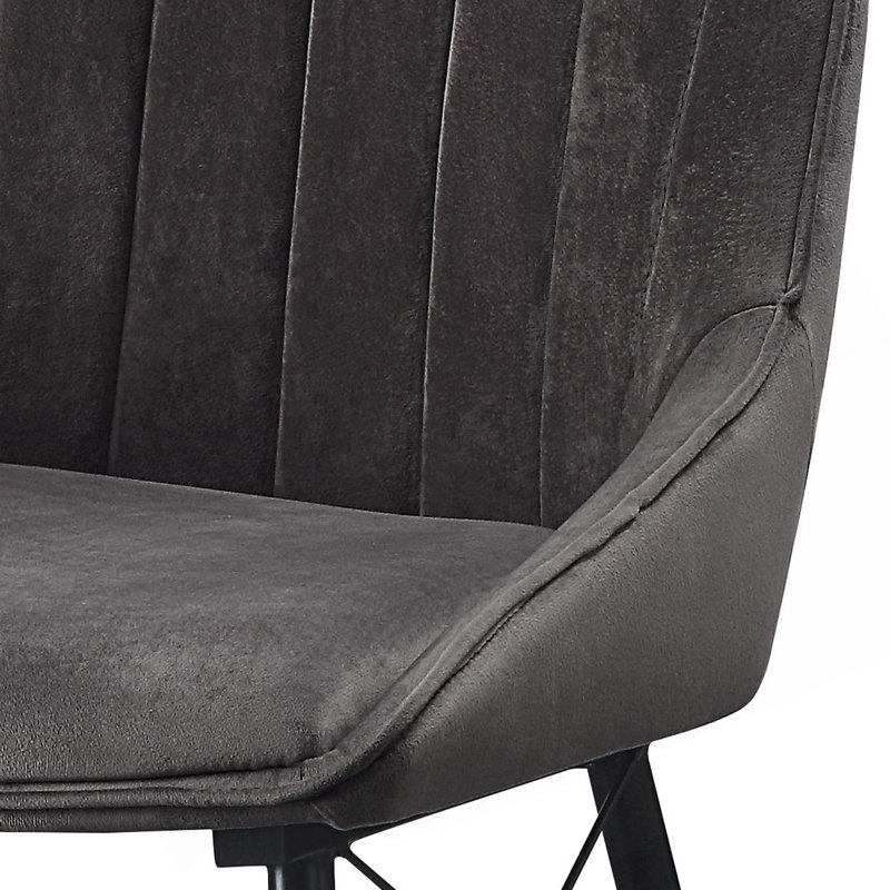 Ensemble de 2 chaises grises et noires à dossier capitonné