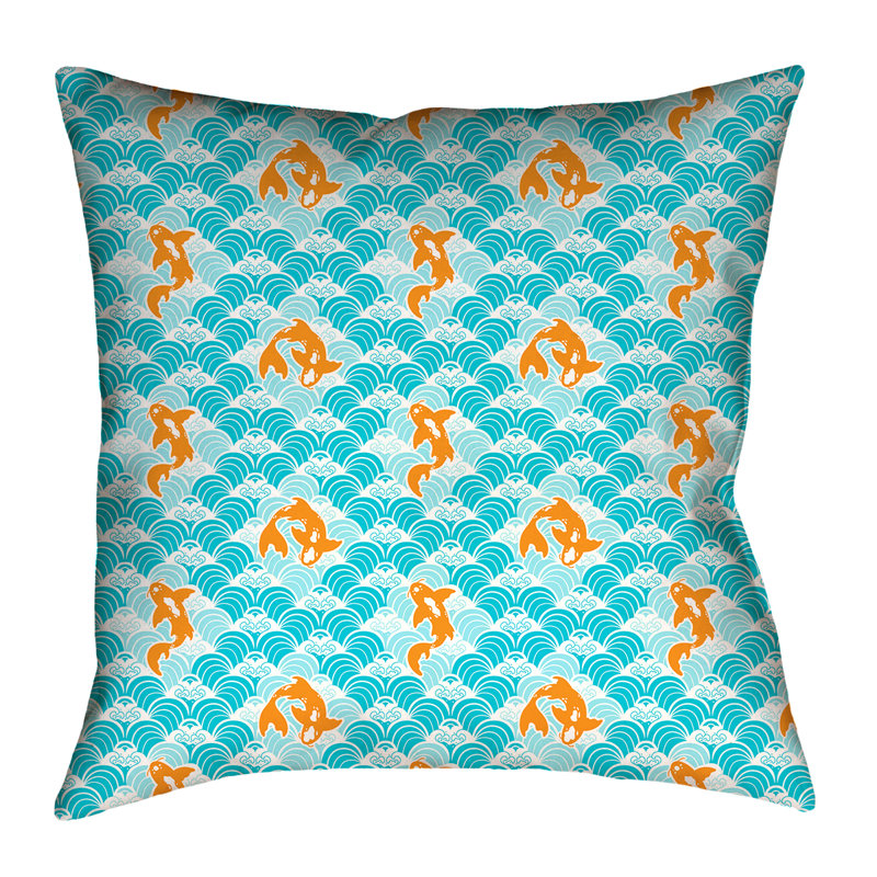 Coussin Katelyn Elizabeth, 26 po x 26 po, Polyester sergé, Bleu sarcelle