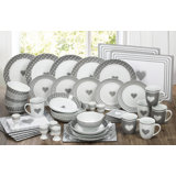 Bethzaida 56 Piece Porcelain China Dinnerware Set - Service for 6