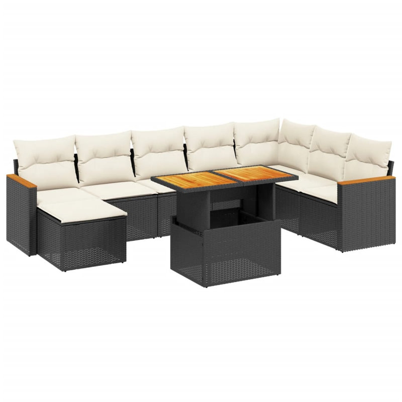 Grand canapé modulaire en rotin PE Vidaxl