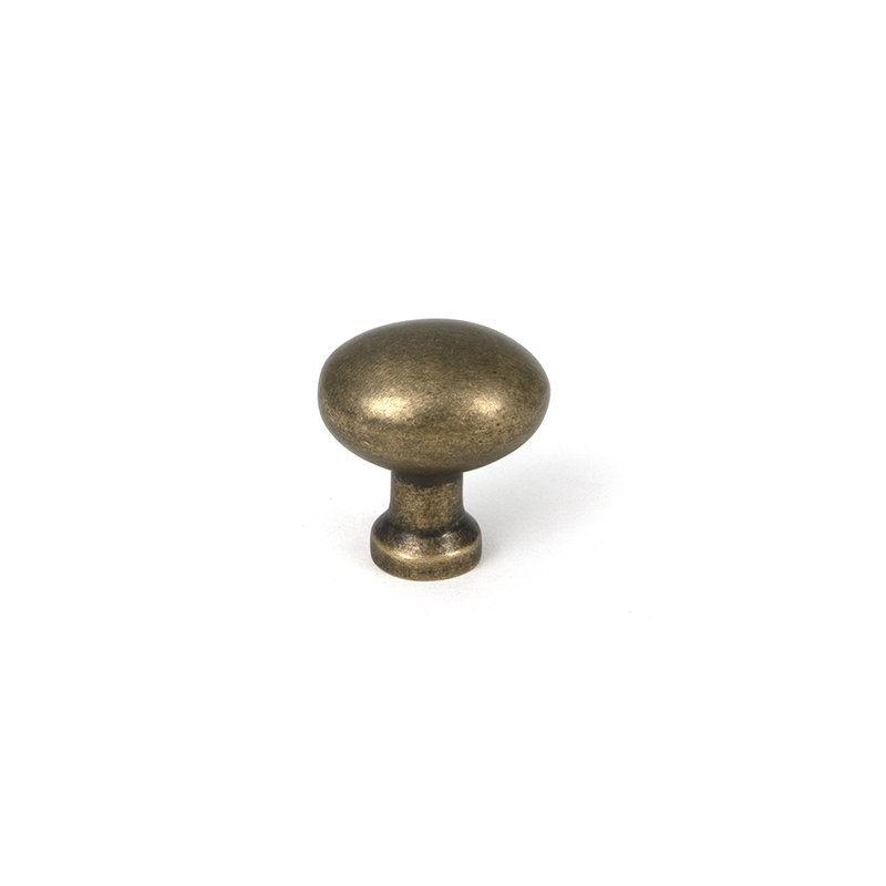 Moore Cabinet Knob, Burnished Brass, 0.98" Knob Diameter