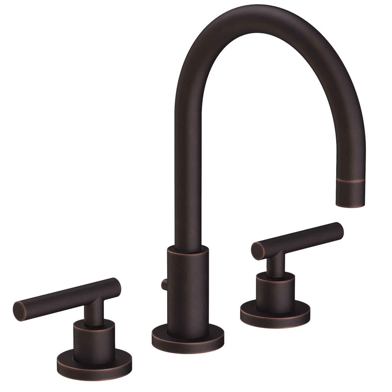East Linear Widespread Bathroom Faucet with Drain Assembly, Venetian Bronze