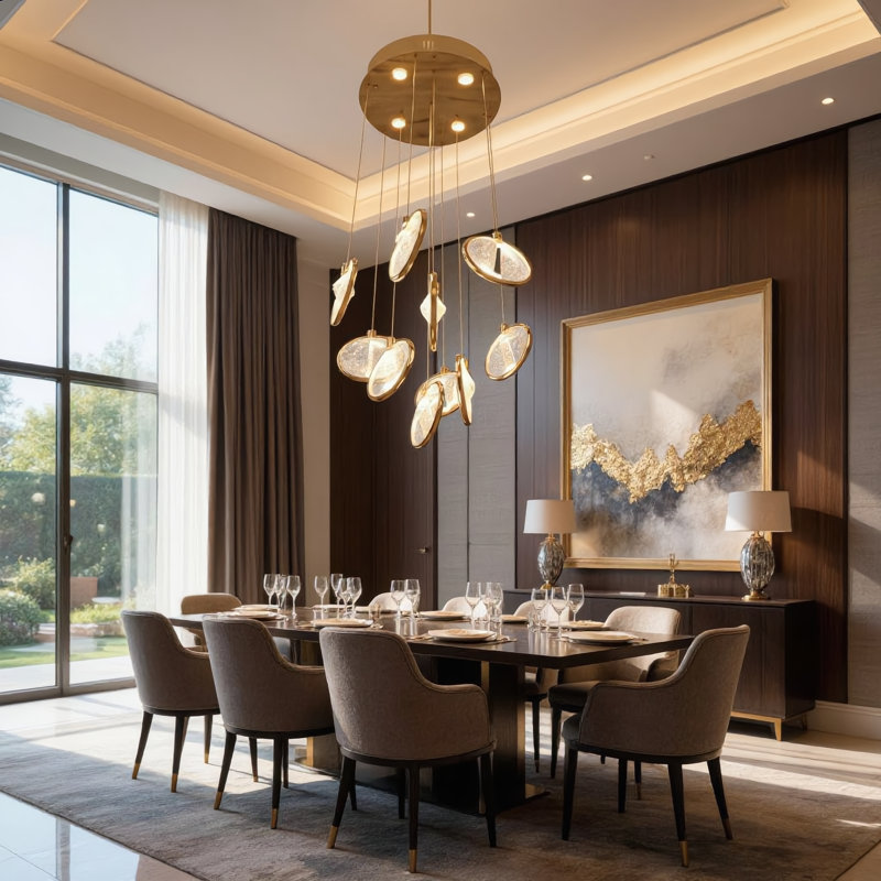 Luminaire suspendu Celestia, H 18 po x l 68 po x P 68 po