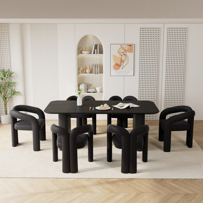 Double Pedestal Dining Set with Chairs