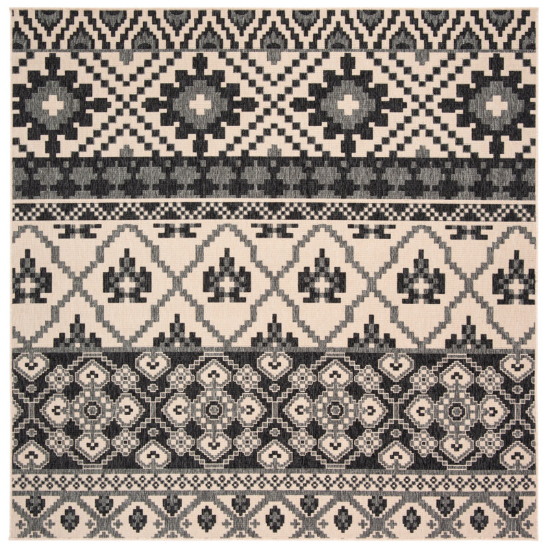 Tapis intérieur / extérieur Northpoint Veranda Southwestern, Carré 6 pi 7 po