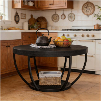 Table basse ronde à 2 niveaux