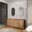 Meuble-lavabo autoportant moderne de 72 pouces avec quatre portes à fermeture en douceur