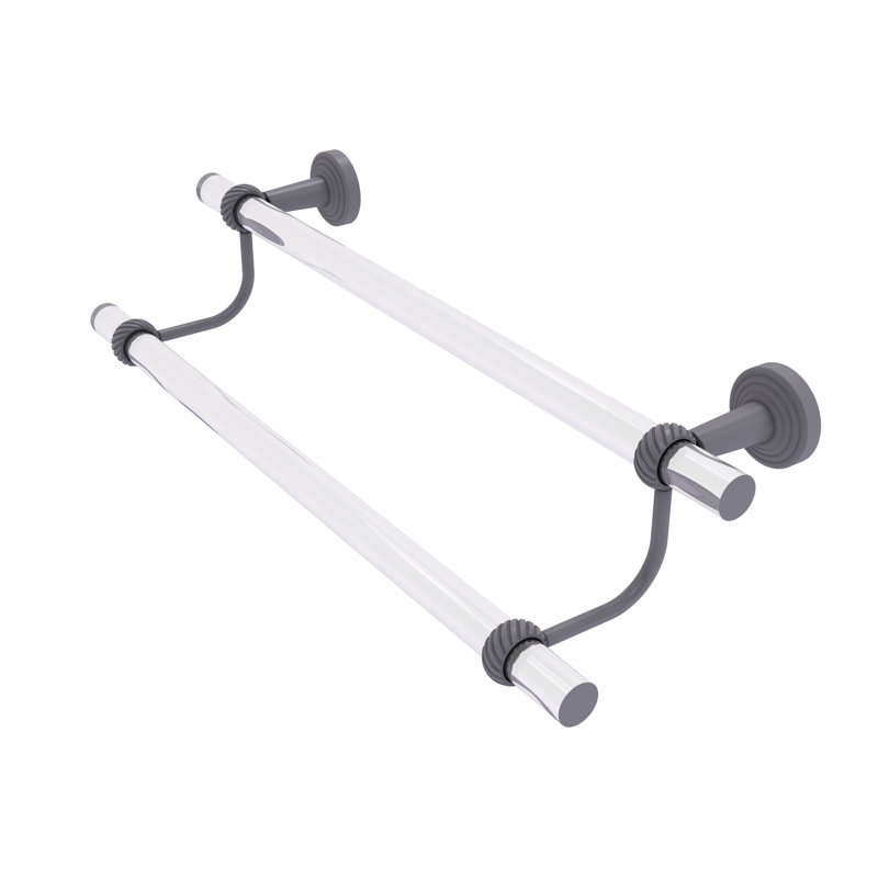 Double barre à serviettes murale Pacific Beach, Gris mat, H 7,785 po x l 28 po x P 5,3 po