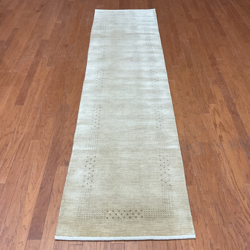  Handmade Modern Gabbeh Wool Rug, Tapis de couloir 2 pi 6 po x 10 pi