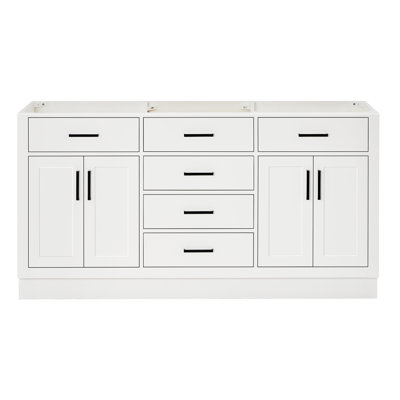 Osoria 66'' Solid Wood Double Bathroom Vanity Base Only, Base Cabinet without Top
