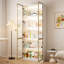 78.7'' H x 31.5'' W 5-Layer Bookcase With Glass Doors And LED Lights-1095798083