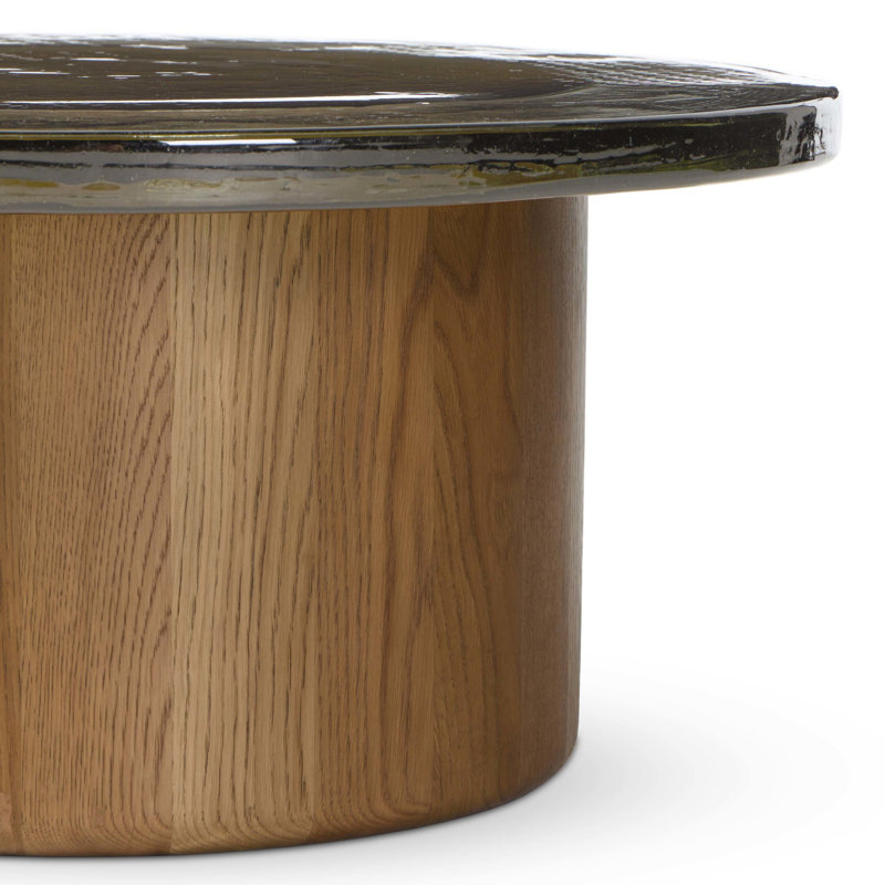 Shira Coffee Table-Smoked Brown Cast Glass, Clear Cast Glass