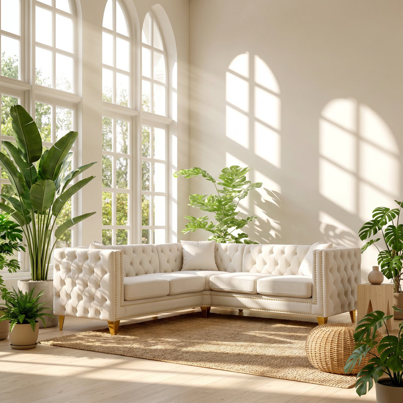 Canapé modulaire 5 places Chesterfield l 82,2 po x P 82,2 po x H 28,3 po
