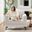 Fauteuil club en lin Blannie-1862683005