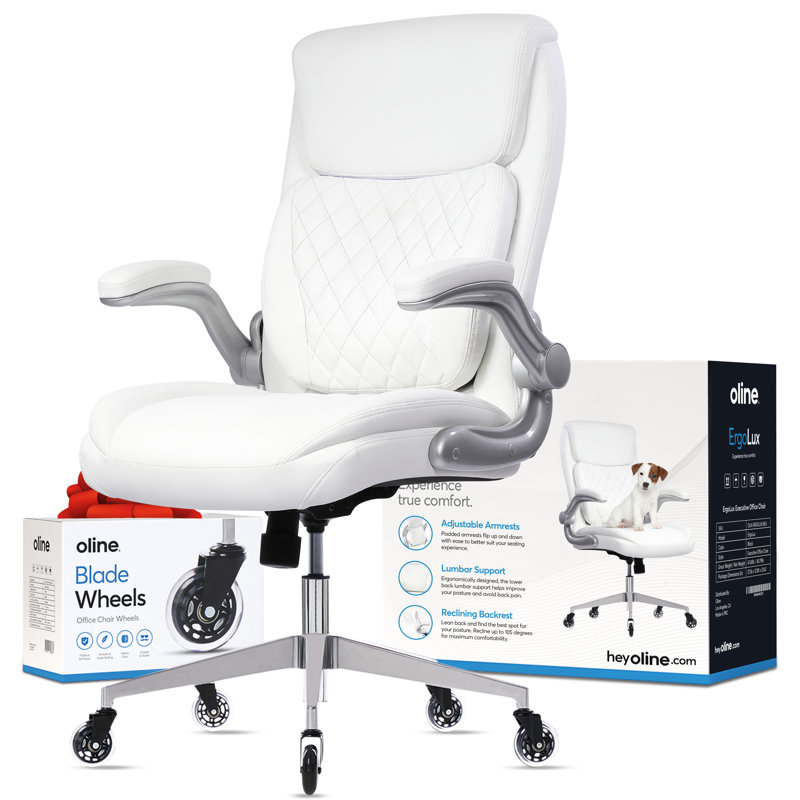 Fauteuil de bureau ergonomique ErgoAce, Blanc