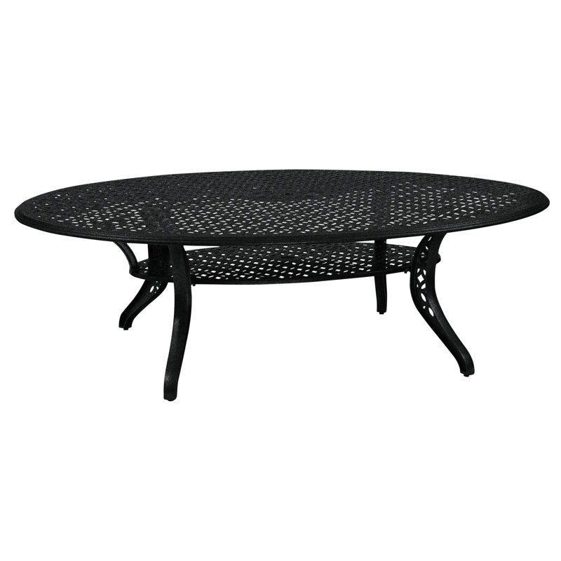 Casa Outdoor Oval Dining Table, Textured Black