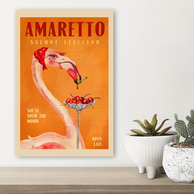Flamant rose, nuit rétro