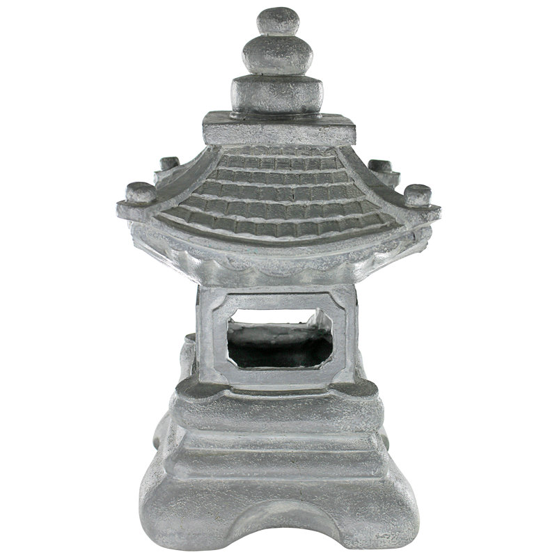 Chengdu Pagoda Gray Resin Asian Lantern Statue
