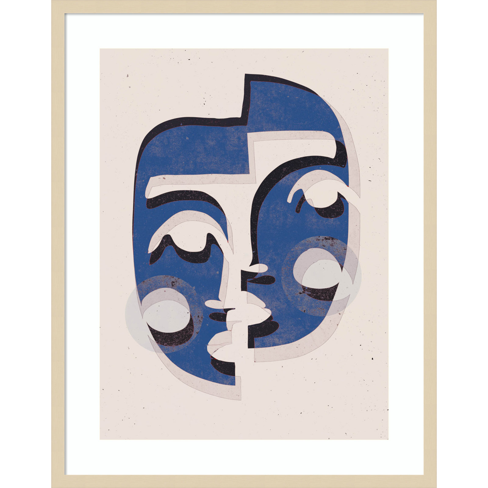 The Blue Mask by Treechild, Brown, 33" H x 26" W
