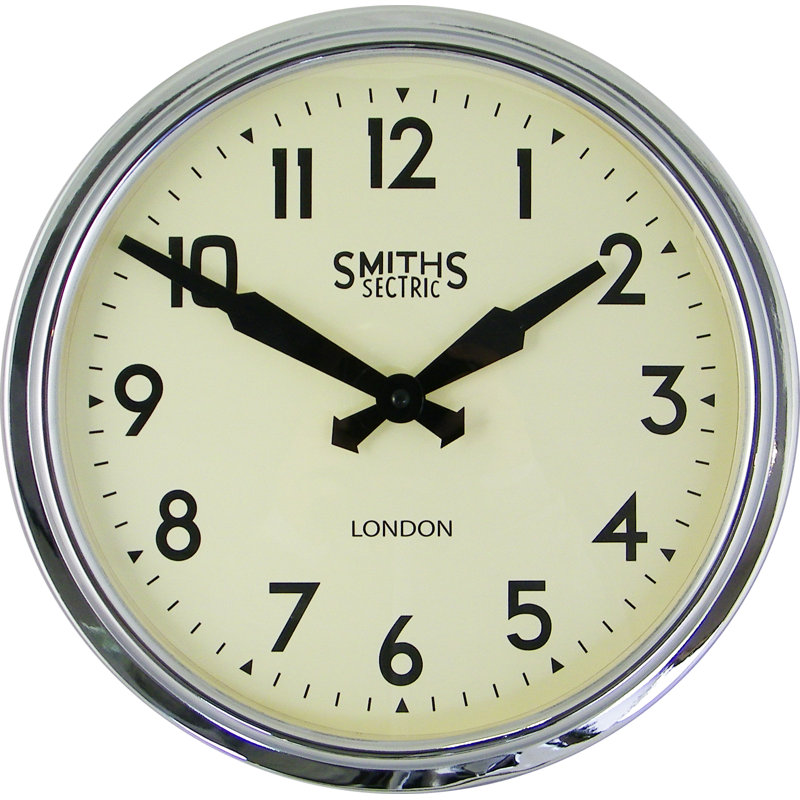 Smiths Retro Wall Clock - 38cm, Silver