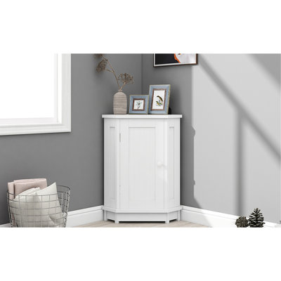 Modern White Triangle Corner Storage For Bathroom And Living Room, Adjustable Shelves, Board Pantry, Shelving, Design