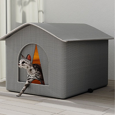 Maison pour chat - Abri pour chat extérieur chaud et imperméable en tissu Oxford