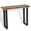 Console vidaXL avec incrustation de verre et de résine, table de bout rectangulaire avec pieds en bois noir, bois de teck, 39,4 po x 13,8 po x 29,5 po, noir et brun