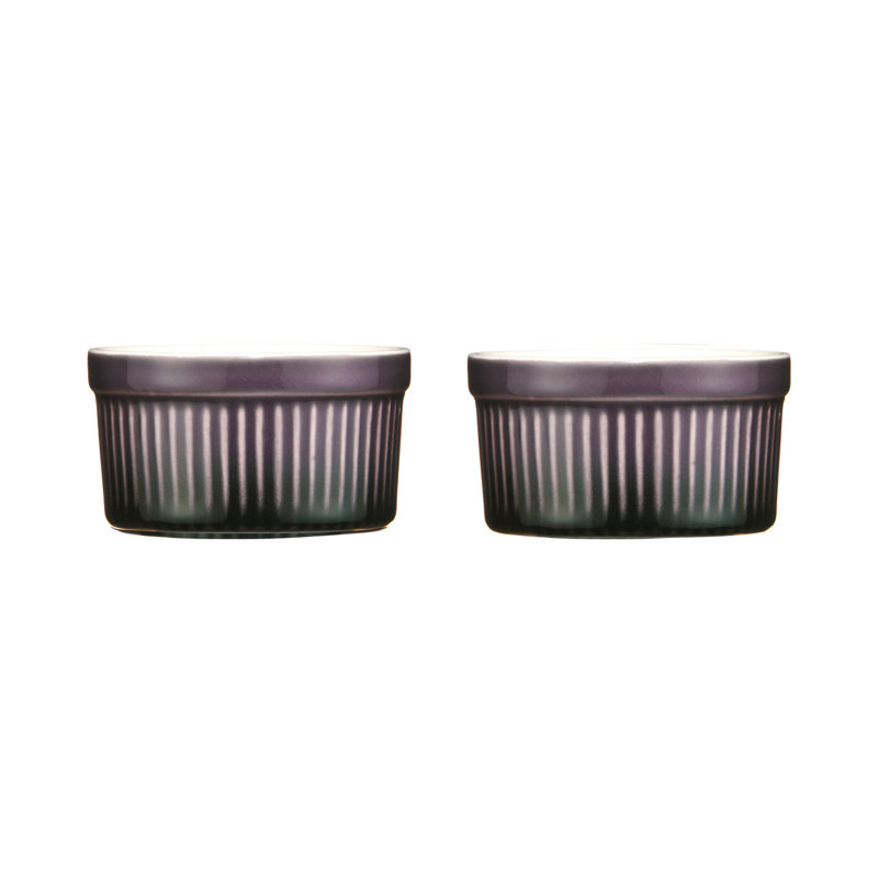 Symple Stuff Kalvin Round Stoneware 2 Piece Ramekin / Soufflé Dish Bakeware Set, Purple