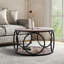 Carnforth 31.5" Round Coffee Table with 2-Tier Storage Shelves-997900813