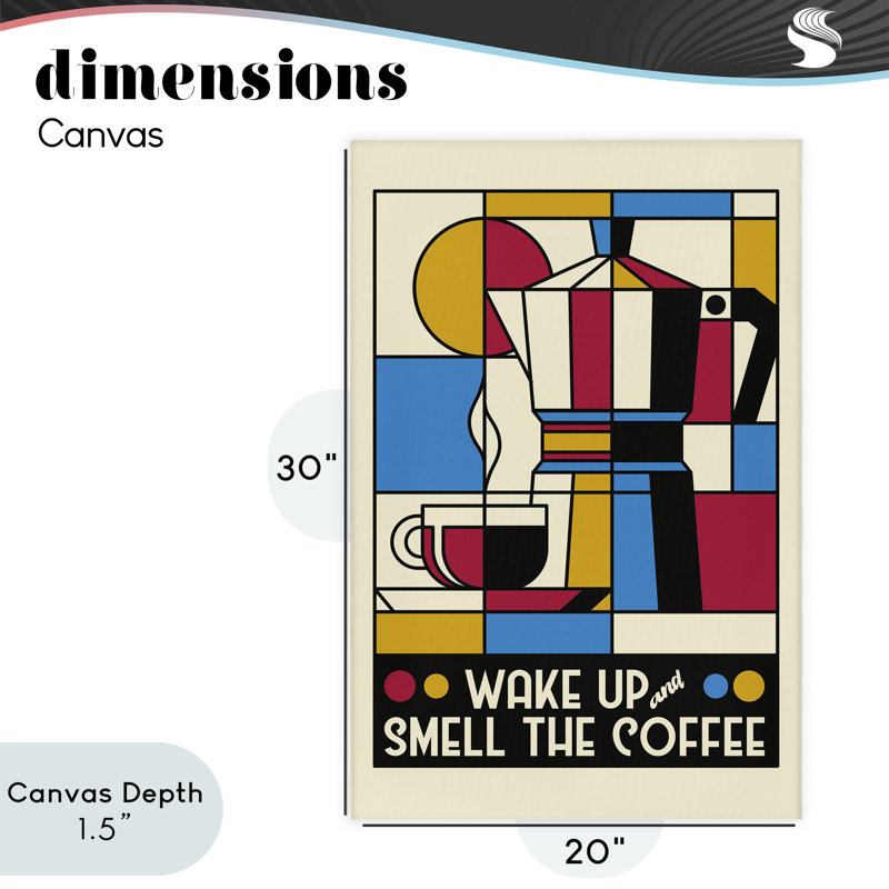 Toile de café rétro «Wake Up & Smell» par Tobe Fonseca, H 30 po x l 20 po