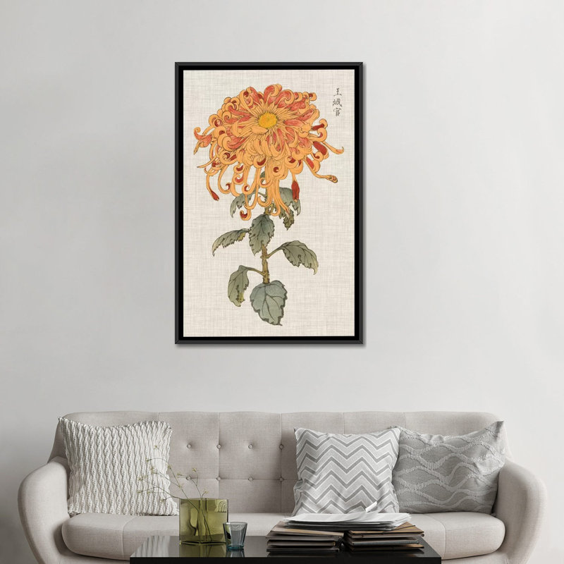 «Vibrant Mums I», impression sur toile tendue, H 26 po x l 18 po x P 1,5 po, Toile avec cadre noir, Pas de tapis