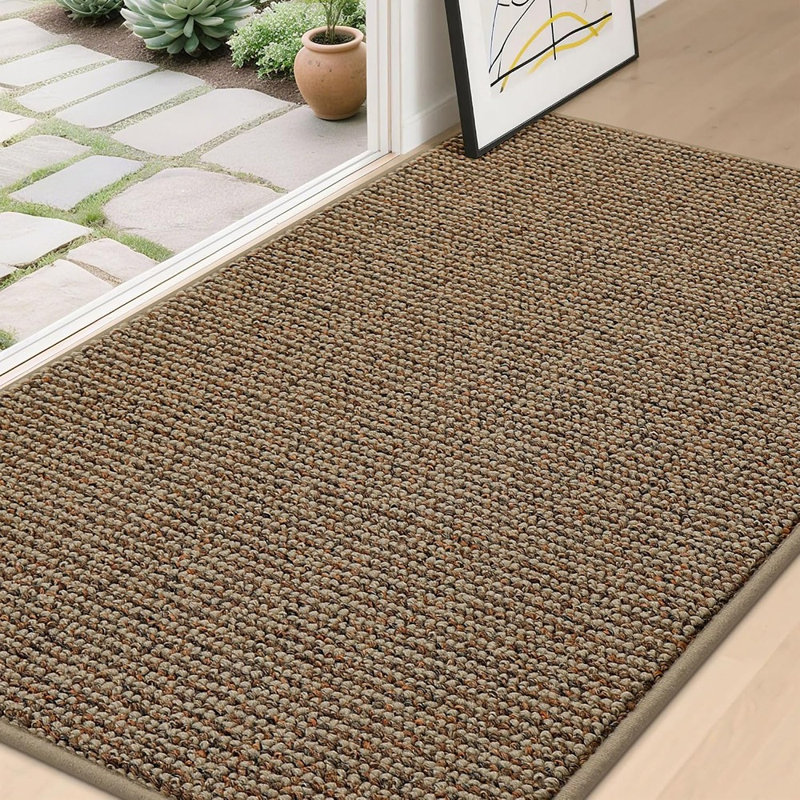Tapis d'entrée beige antidérapant