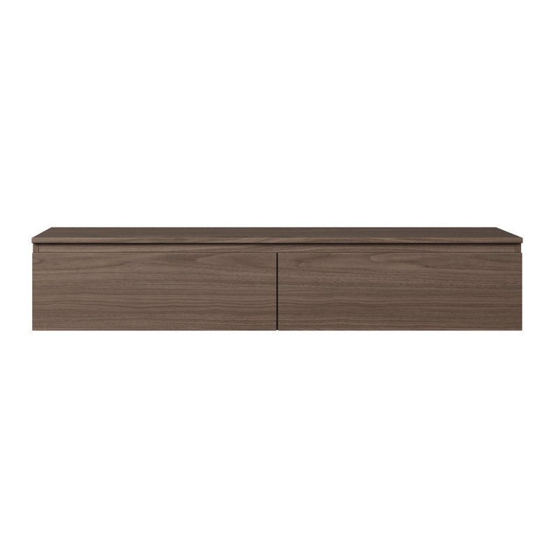 Syvanna Wall-Mounted TV Cabinet, Brown, 28.4cm H x 150cm L x 31.8cm W