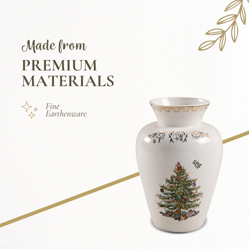 Spode – Christmas Tree Gold Vase – WhiteGold