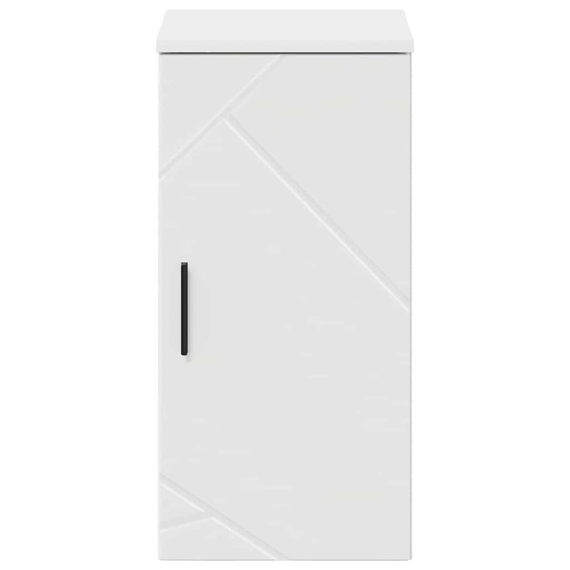 30cm Wall Mounted Bathroom Vanity Base Only, High Gloss White