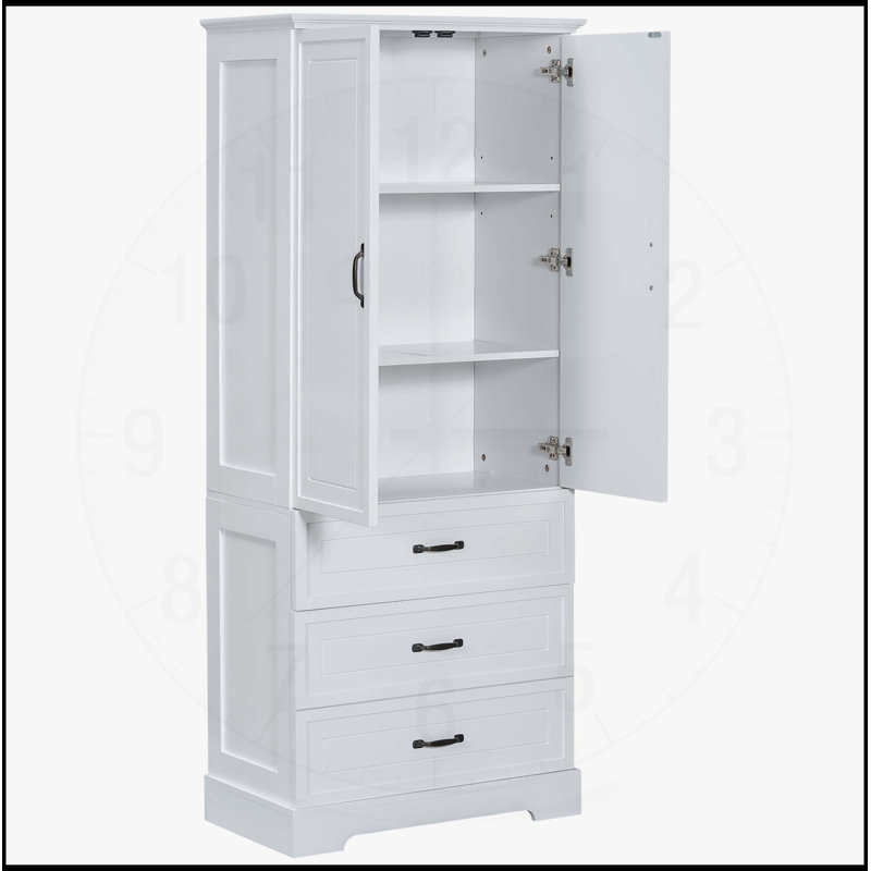 Grande armoire de salle de bain polyvalente avec tablette réglable et plusieurs options de rangement