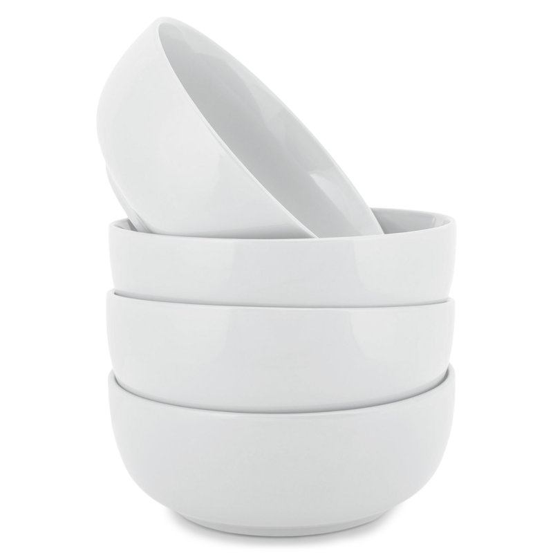 Ensemble de 4 bols à salade de céréales, blanc, Blanc