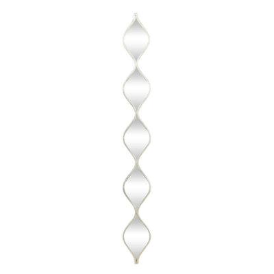 Metal Slim Stacked Chain 5 Layer Room Wall Mirror with Tear Drop Pattern and Foil Detailing