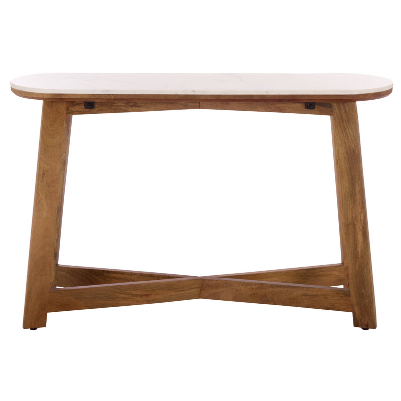 Shina Oval Console Table, Brown