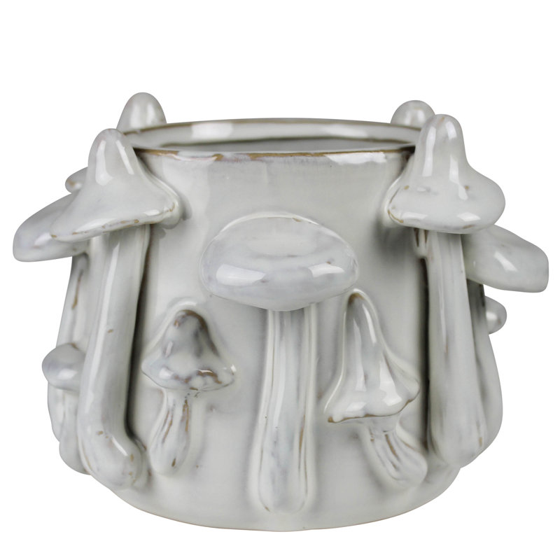 Mushroom Cachepot, Ceramic - 4”