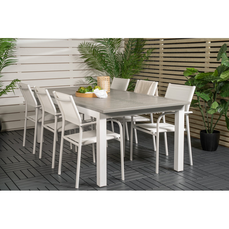 Jayesh 6 - Person Patio Dining Set with Extendable Rectangular Table